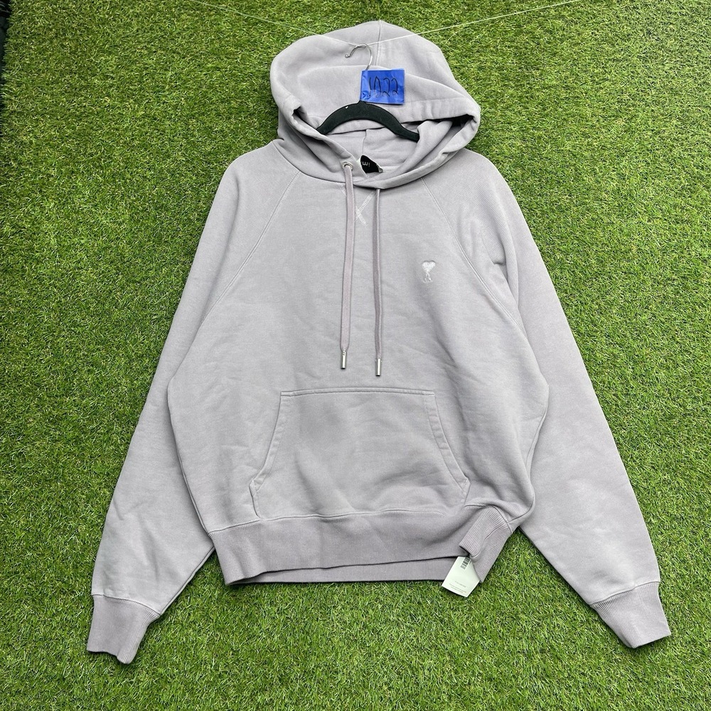 AMI Paris Alexandre Mattiussi Hoodie Mens Large Lavender Loose Thick Designer